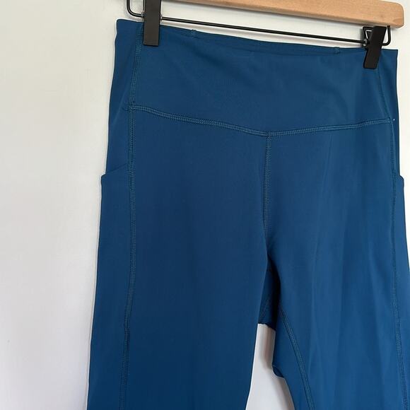 Tek Gear Womens Workout Leggings Size Medium 7/8 High Rise Teal Blue Athleisure - Picture 4 of 8
